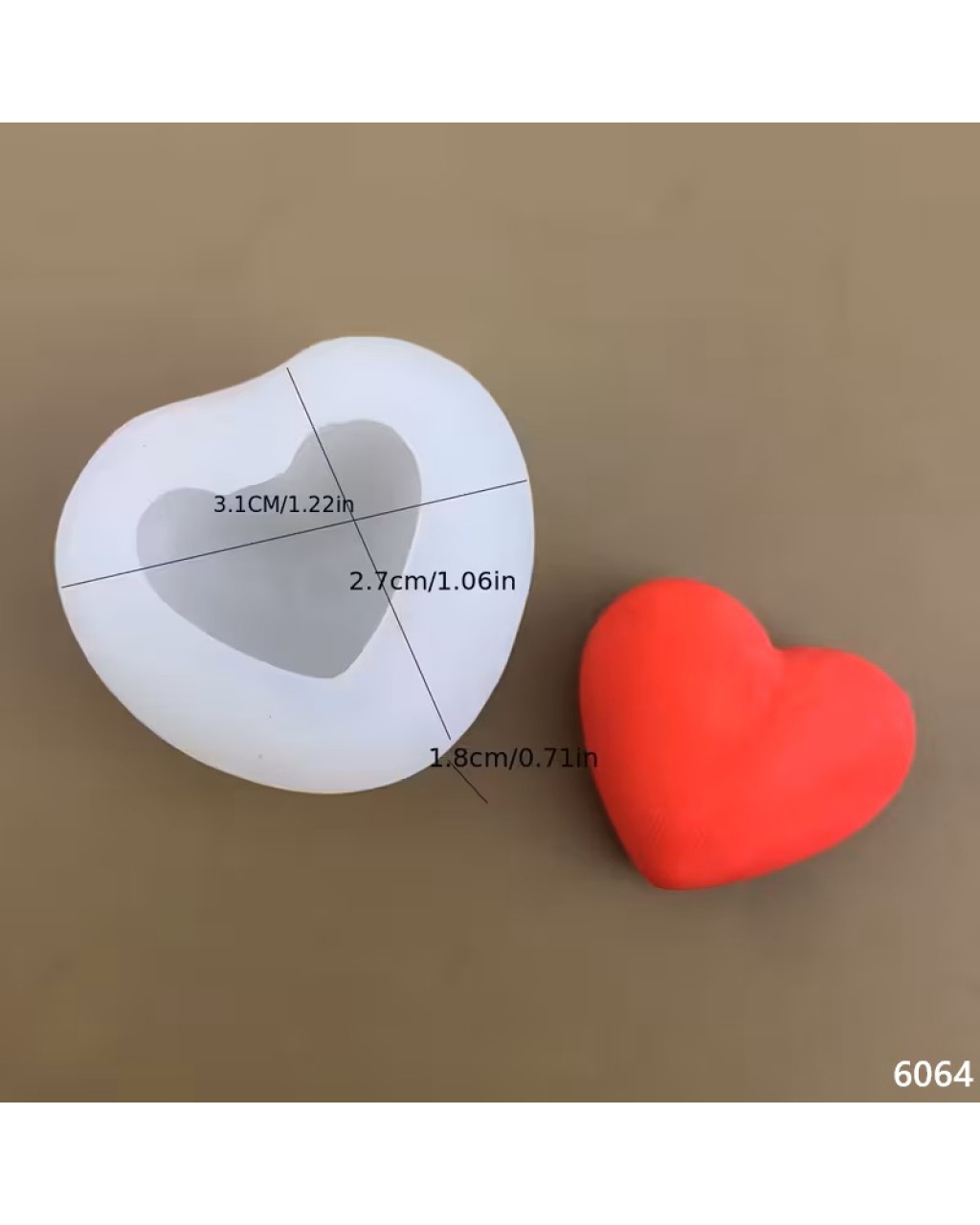 YY6064 Kalp Mum-Biblo Tek Silikon Kalıp